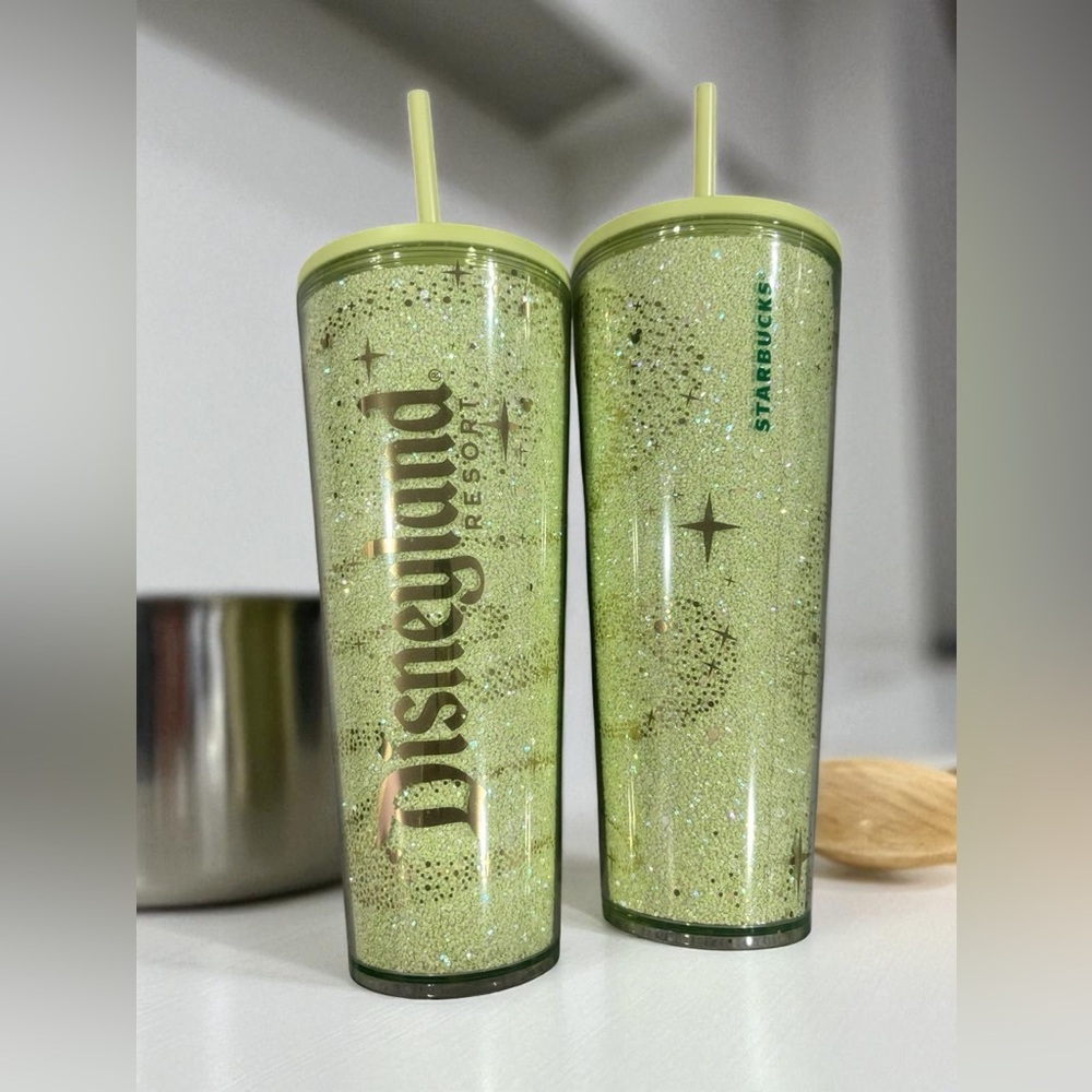 NEW Disneyland Logo Starbucks Cold Cup Tumbler – Tinker Bell Green, 24oz